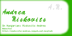 andrea miskovits business card